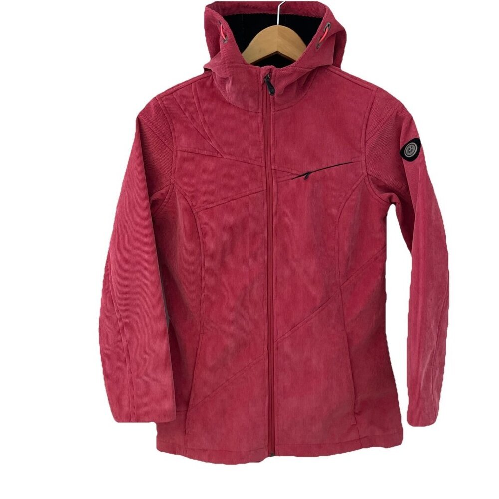 Killtec Women's Corduroy Jacket Size 6 Salmon Hooded Water Resistant Gorpcore